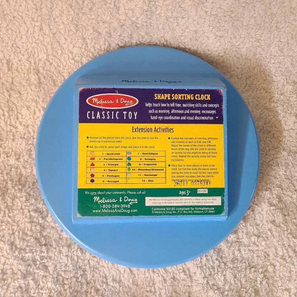 5/$30 Melissa & Doug Shape Sorting Clock